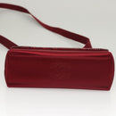CHANEL Shoulder Bag Satin Red CC Auth bs24300-5