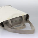 CHANEL Hand Bag Nylon 2way White Gray Silver CC Auth bs24302-8