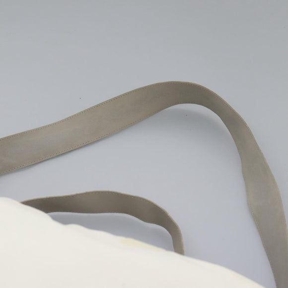 CHANEL Hand Bag Nylon 2way White Gray Silver CC Auth bs24302