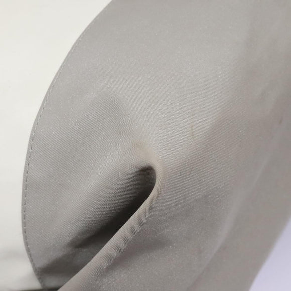 CHANEL Hand Bag Nylon 2way White Gray Silver CC Auth bs24302