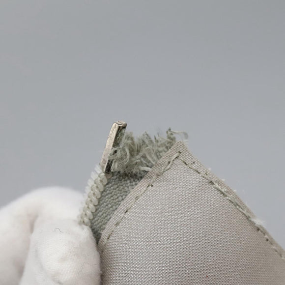 CHANEL Hand Bag Nylon 2way White Gray Silver CC Auth bs24302