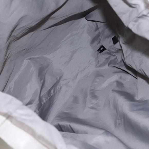 CHANEL Hand Bag Nylon 2way White Gray Silver CC Auth bs24302