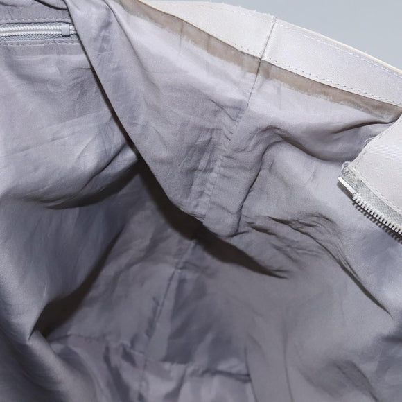 CHANEL Hand Bag Nylon 2way White Gray Silver CC Auth bs24302