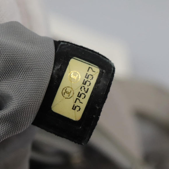 CHANEL Hand Bag Nylon 2way White Gray Silver CC Auth bs24302