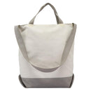 CHANEL Hand Bag Nylon 2way White Gray Silver CC Auth bs24302-2