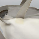 CHANEL Hand Bag Nylon 2way White Gray Silver CC Auth bs24302-3