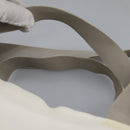 CHANEL Hand Bag Nylon 2way White Gray Silver CC Auth bs24302-15