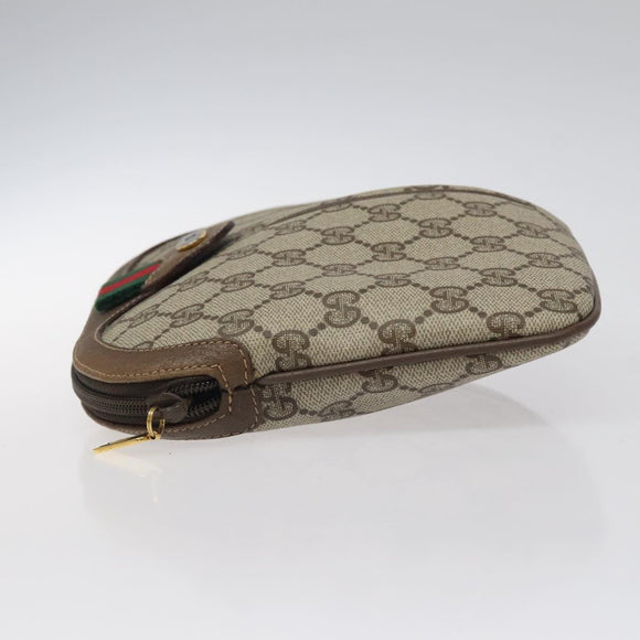 GUCCI GG Supreme Web Sherry Line Bag PVC Beige Gold 904 02 047 Auth bs24305