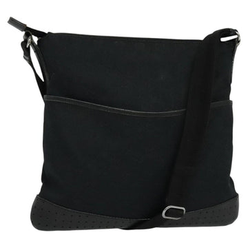 GUCCI GG Canvas Shoulder Bag Black Silver 145857 001013 Auth bs24306