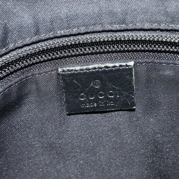 GUCCI GG Canvas Shoulder Bag Black Silver 145857 001013 Auth bs24306