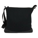 GUCCI GG Canvas Shoulder Bag Black Silver 145857 001013 Auth bs24306-2