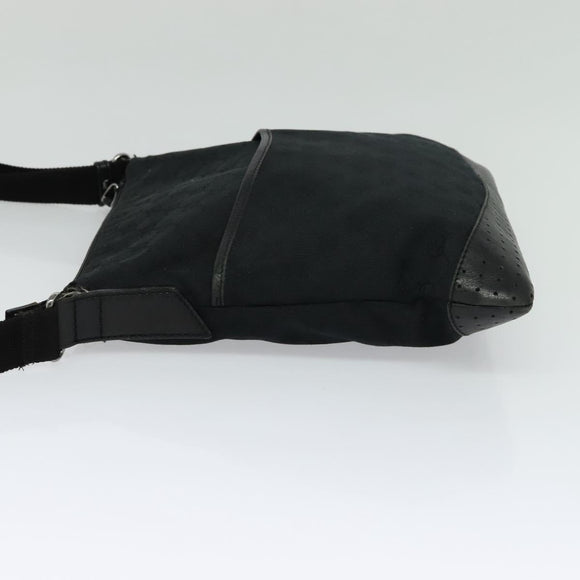 GUCCI GG Canvas Shoulder Bag Black Silver 145857 001013 Auth bs24306