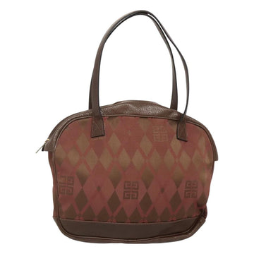 GIVENCHY Hand Bag Canvas Brown Gold Auth bs24312