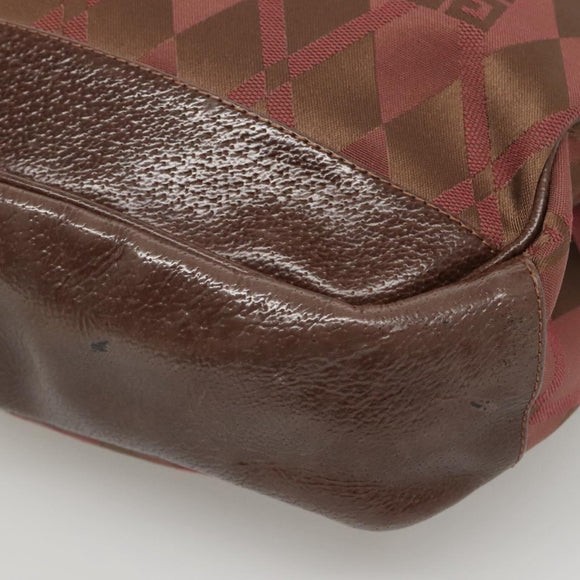 GIVENCHY Hand Bag Canvas Brown Gold Auth bs24312