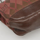 GIVENCHY Hand Bag Canvas Brown Gold Auth bs24312-14