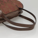 GIVENCHY Hand Bag Canvas Brown Gold Auth bs24312-7