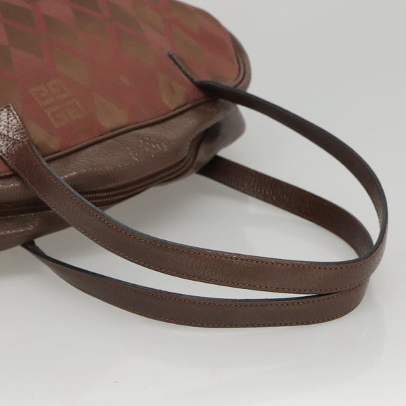 GIVENCHY Hand Bag Canvas Brown Gold Auth bs24312