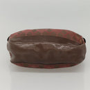 GIVENCHY Hand Bag Canvas Brown Gold Auth bs24312-5