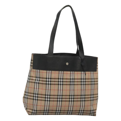 BURBERRY Nova Check Tote Bag Canvas Beige Auth bs24314