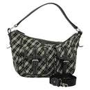 BURBERRY Nova Check Hand Bag Canvas 2way Black Auth bs24315-1