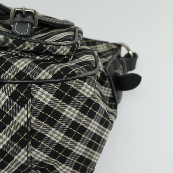 BURBERRY Nova Check Hand Bag Canvas 2way Black Auth bs24315