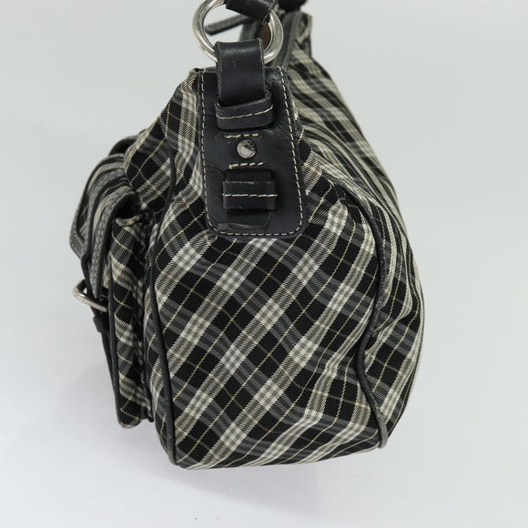 BURBERRY Nova Check Hand Bag Canvas 2way Black Auth bs24315
