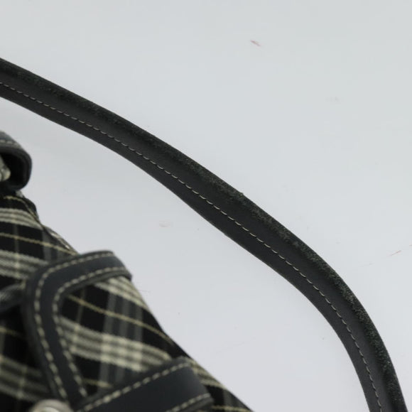 BURBERRY Nova Check Hand Bag Canvas 2way Black Auth bs24315