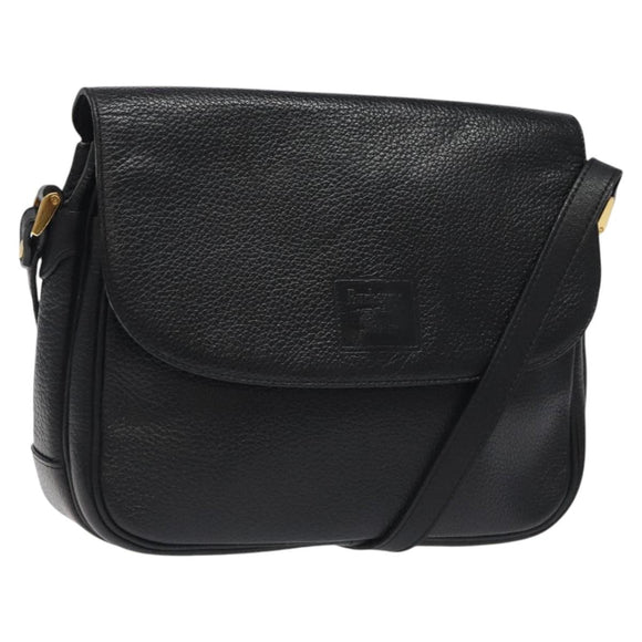 Burberrys Shoulder Bag Leather Black Auth bs24318