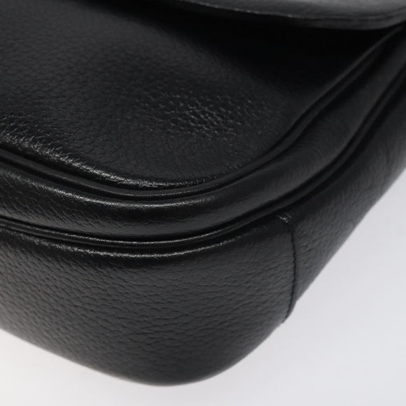 Burberrys Shoulder Bag Leather Black Auth bs24318