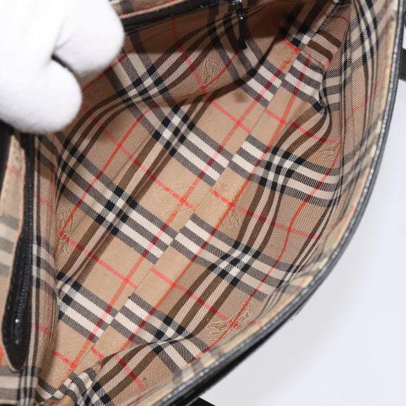 Burberrys Shoulder Bag Leather Black Auth bs24318