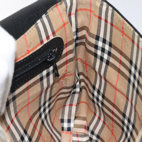 Burberrys Shoulder Bag Leather Black Auth bs24318