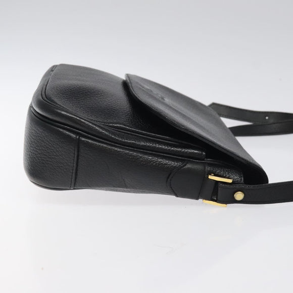 Burberrys Shoulder Bag Leather Black Auth bs24318