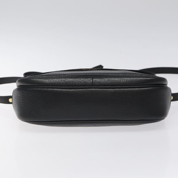 Burberrys Shoulder Bag Leather Black Auth bs24318