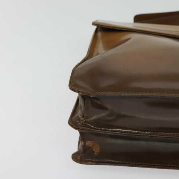 PRADA Shoulder Bag Enamel Beige Silver Auth bs24323