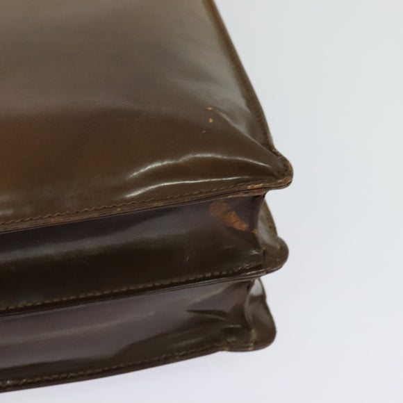 PRADA Shoulder Bag Enamel Beige Silver Auth bs24323