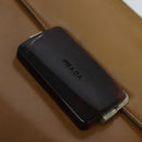 PRADA Shoulder Bag Enamel Beige Silver Auth bs24323-18