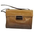 PRADA Shoulder Bag Enamel Beige Silver Auth bs24323-13