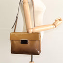PRADA Shoulder Bag Enamel Beige Silver Auth bs24323-27
