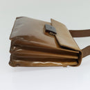 PRADA Shoulder Bag Enamel Beige Silver Auth bs24323-4