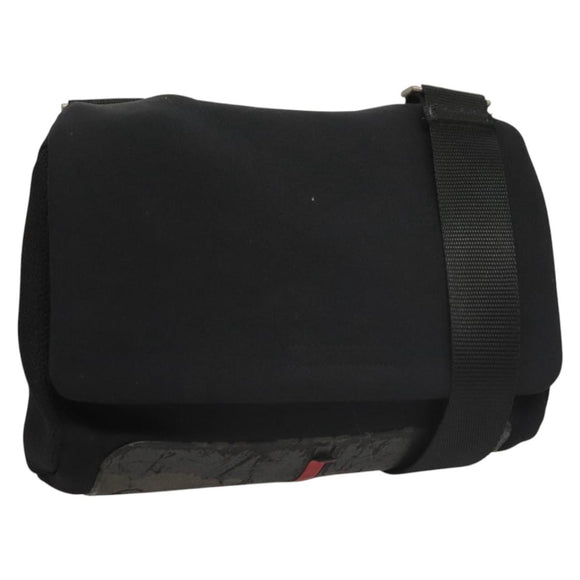 PRADA Sports Shoulder Bag Nylon Black Silver Auth bs24324