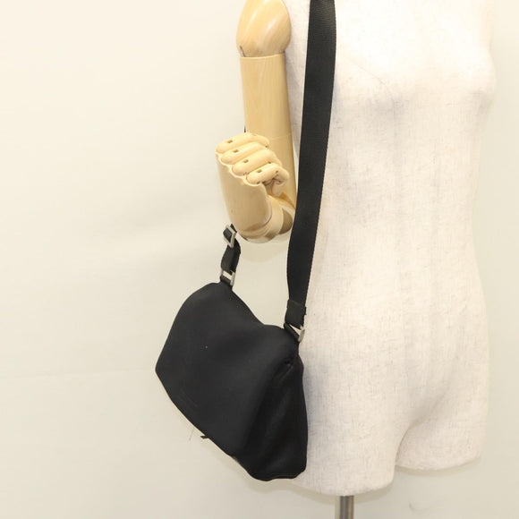 PRADA Sports Shoulder Bag Nylon Black Silver Auth bs24324