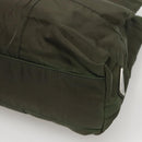 PRADA Shoulder Bag Nylon Khaki Silver Auth bs24325-12