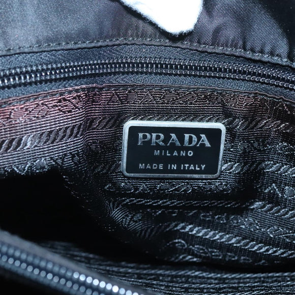 PRADA Shoulder Bag Nylon Khaki Silver Auth bs24325