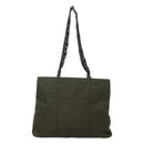 PRADA Shoulder Bag Nylon Khaki Silver Auth bs24325-2