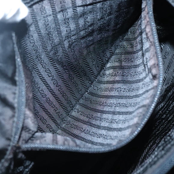 PRADA Shoulder Bag Nylon Khaki Silver Auth bs24325