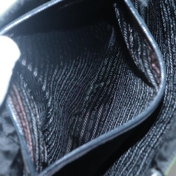 PRADA Shoulder Bag Nylon Khaki Silver Auth bs24325