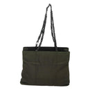 PRADA Shoulder Bag Nylon Khaki Silver Auth bs24325-3