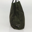 PRADA Shoulder Bag Nylon Khaki Silver Auth bs24325-4