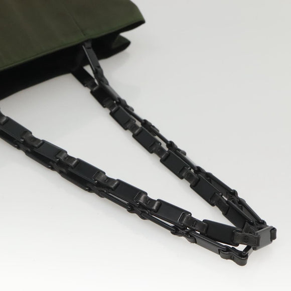 PRADA Shoulder Bag Nylon Khaki Silver Auth bs24325