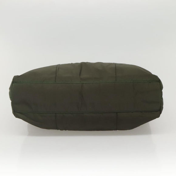 PRADA Shoulder Bag Nylon Khaki Silver Auth bs24325